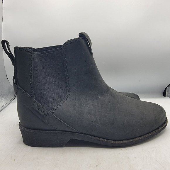 Teva Ellery Chelsea Womens 8.5 Black Waterproof Pull On Boots Casual 1111772 - Picture 7 of 14